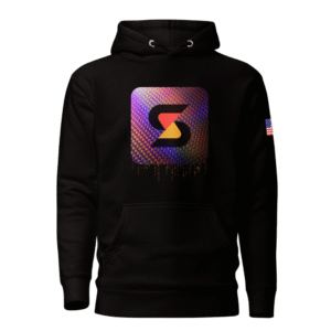 Solo Satoshi Block Hoodie (American Flag Sleeve) Black Pullover
