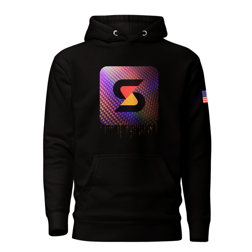 Solo Satoshi Block Hoodie (American Flag Sleeve) Black Pullover