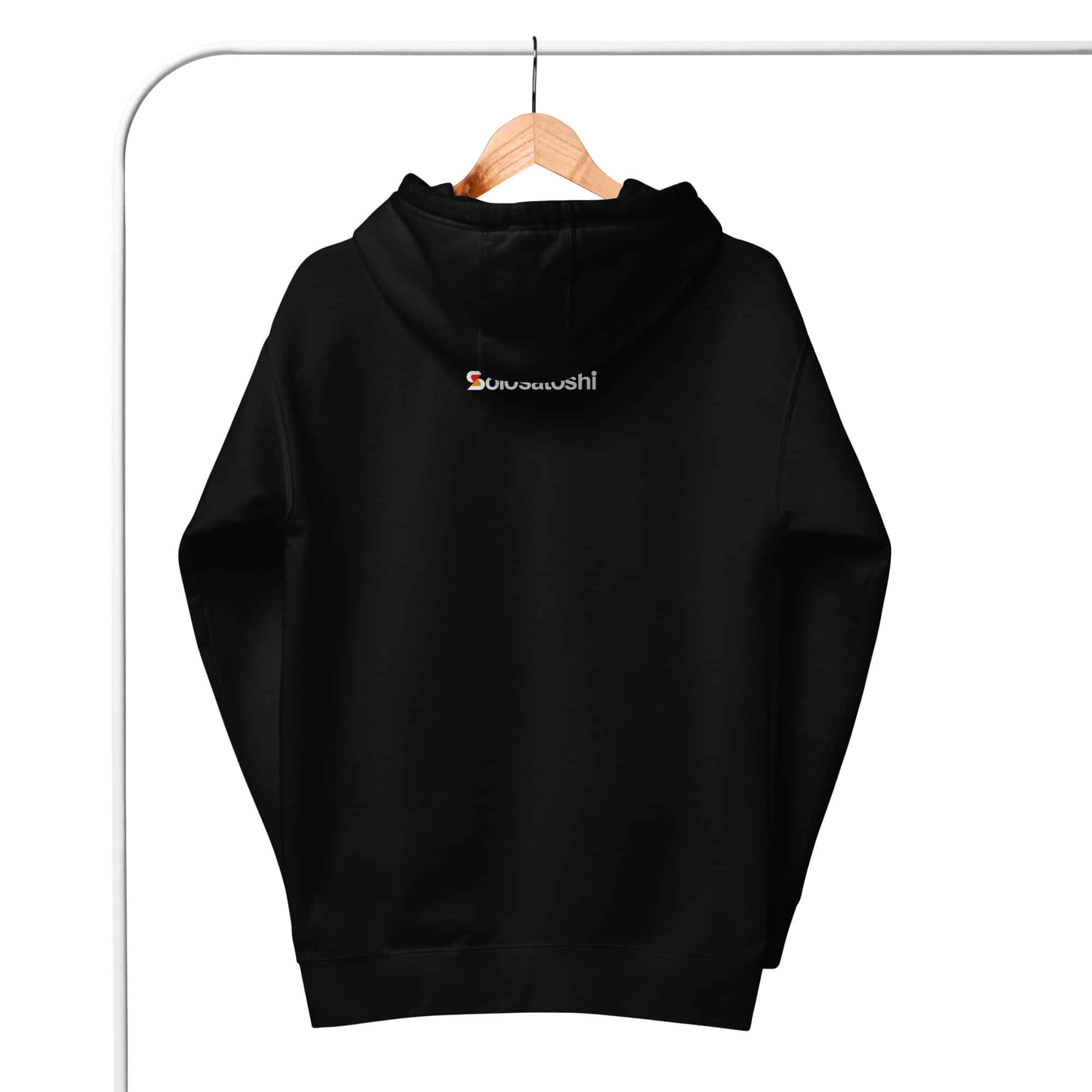 Solo Satoshi Block Hoodie (American Flag Sleeve) Black Pullover - Image 6