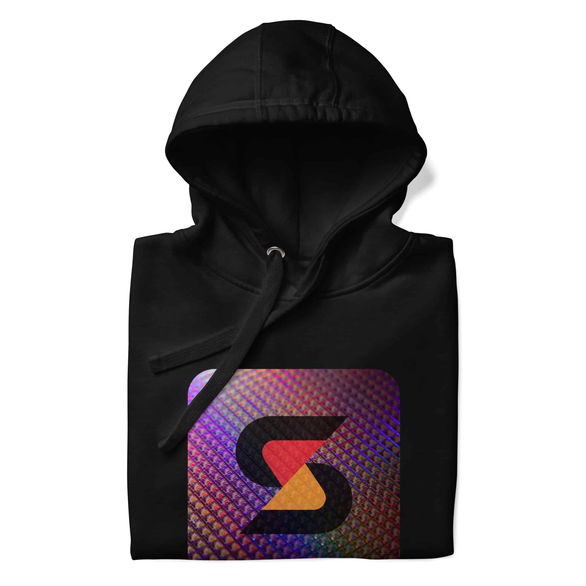 Solo Satoshi Block Hoodie (American Flag Sleeve) Black Pullover - Image 7