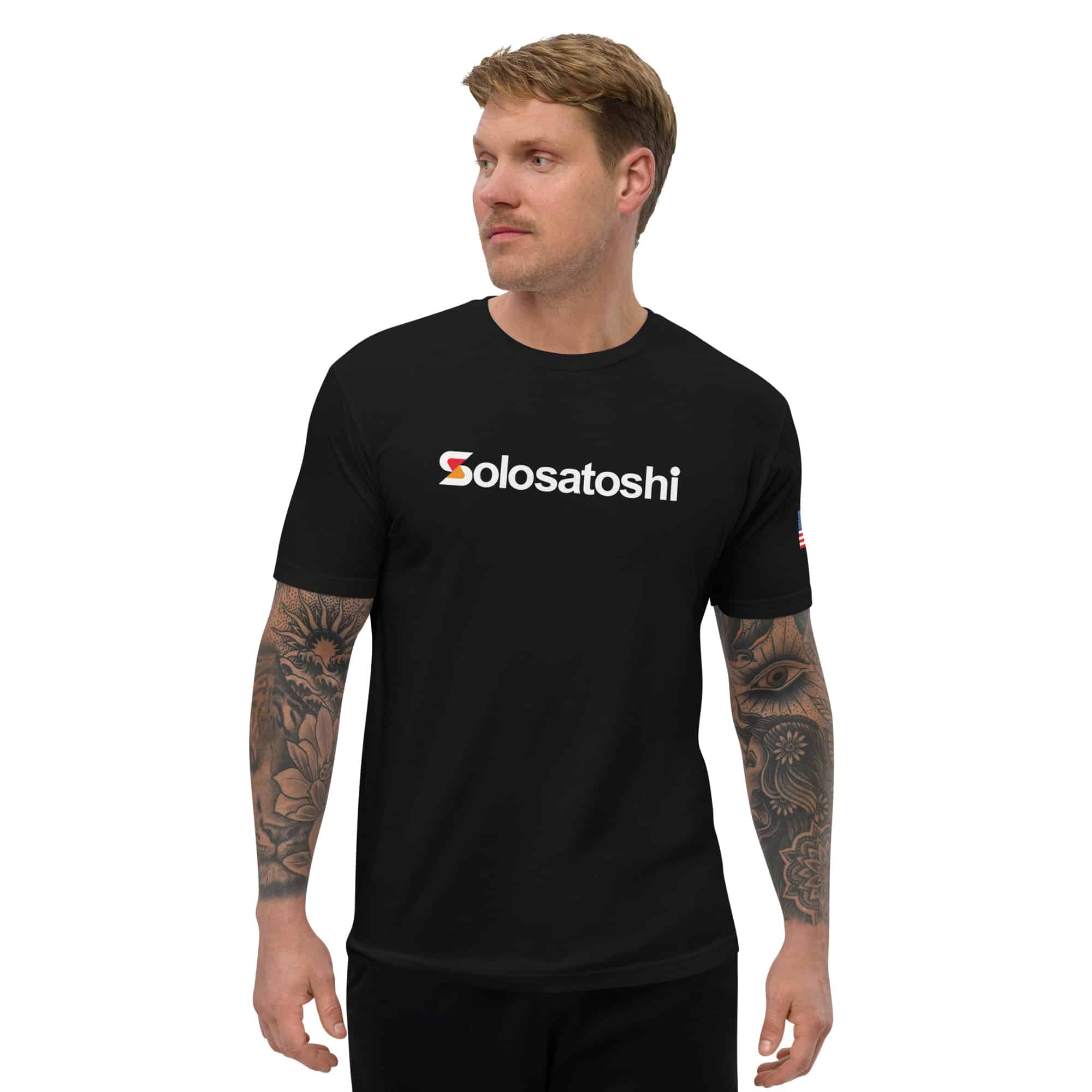 Solo Satoshi T-Shirt with American Flag - Image 2