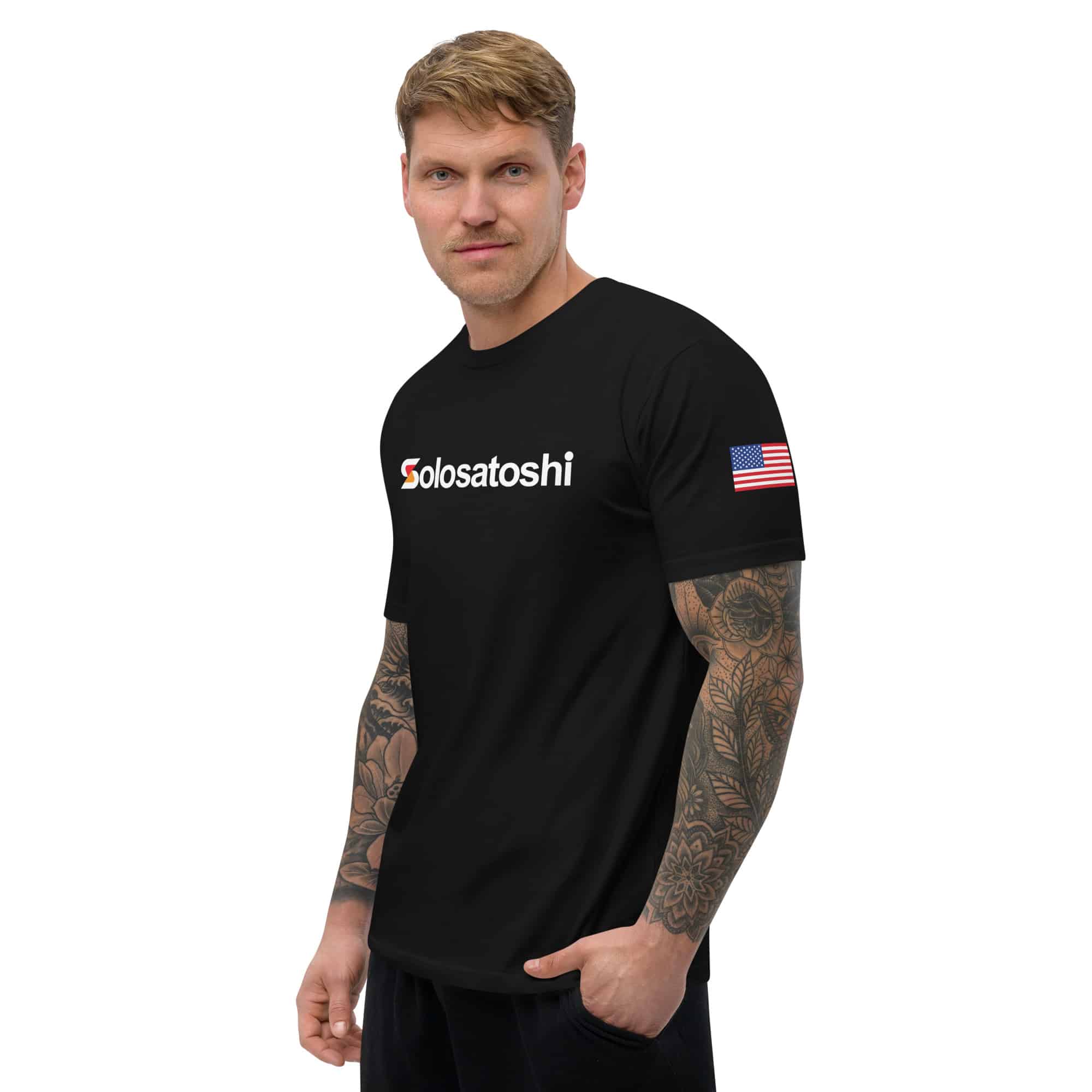 Solo Satoshi T-Shirt with American Flag - Image 4