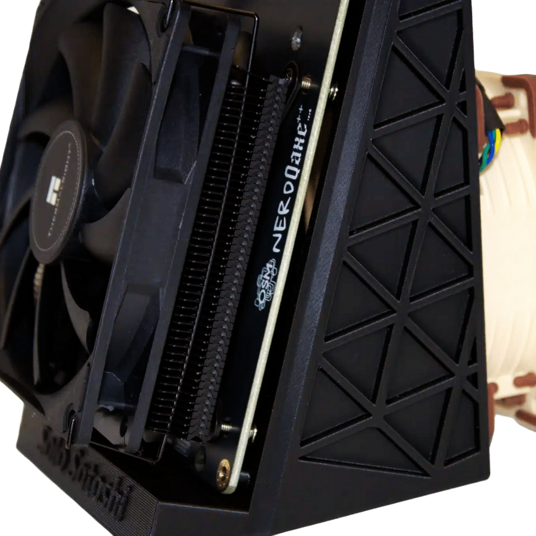 Black 3D Printed NerdQaxe++ Display Stand - Image 6