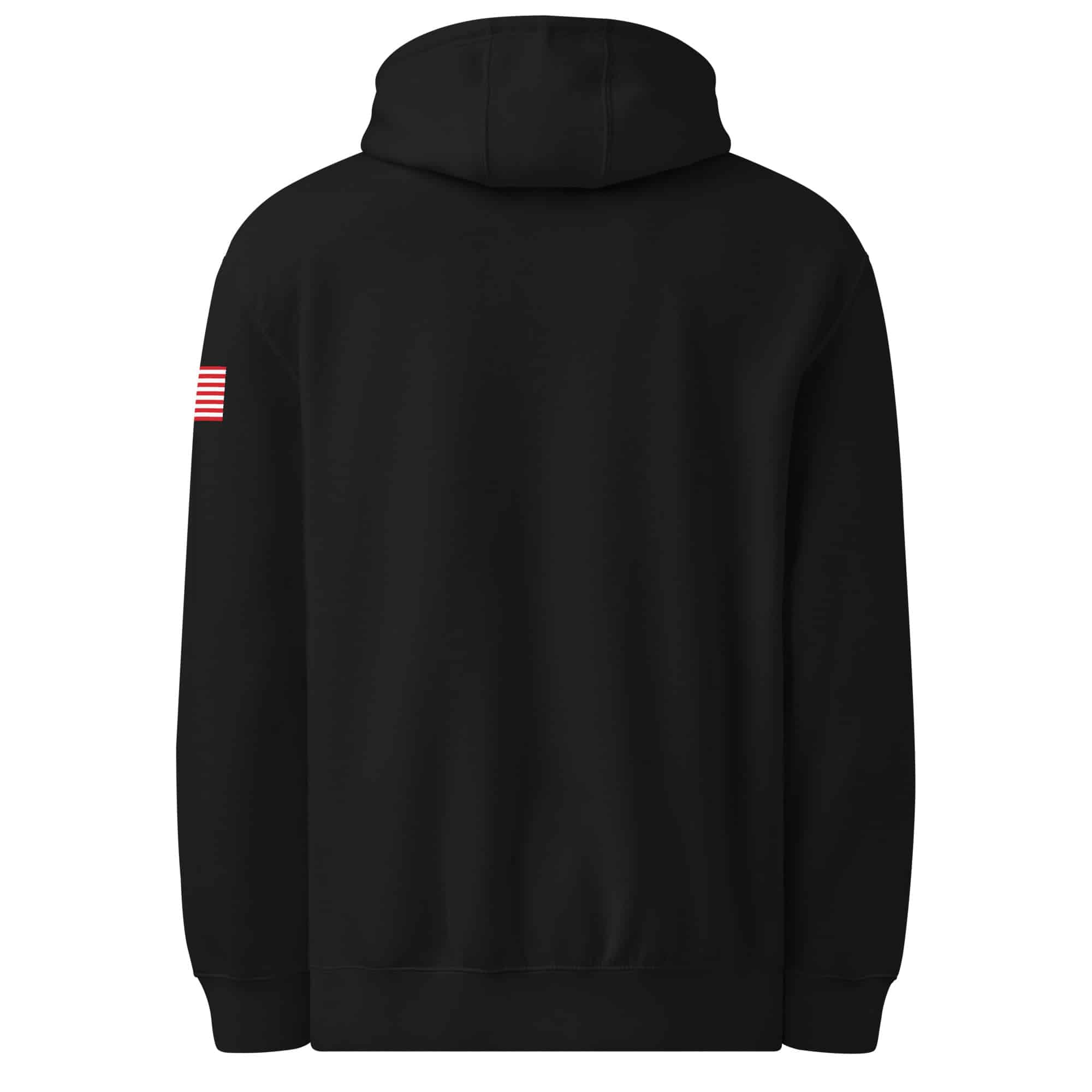 Solo Satoshi Hoodie (American Flag Sleeve) Black Pullover - Image 3