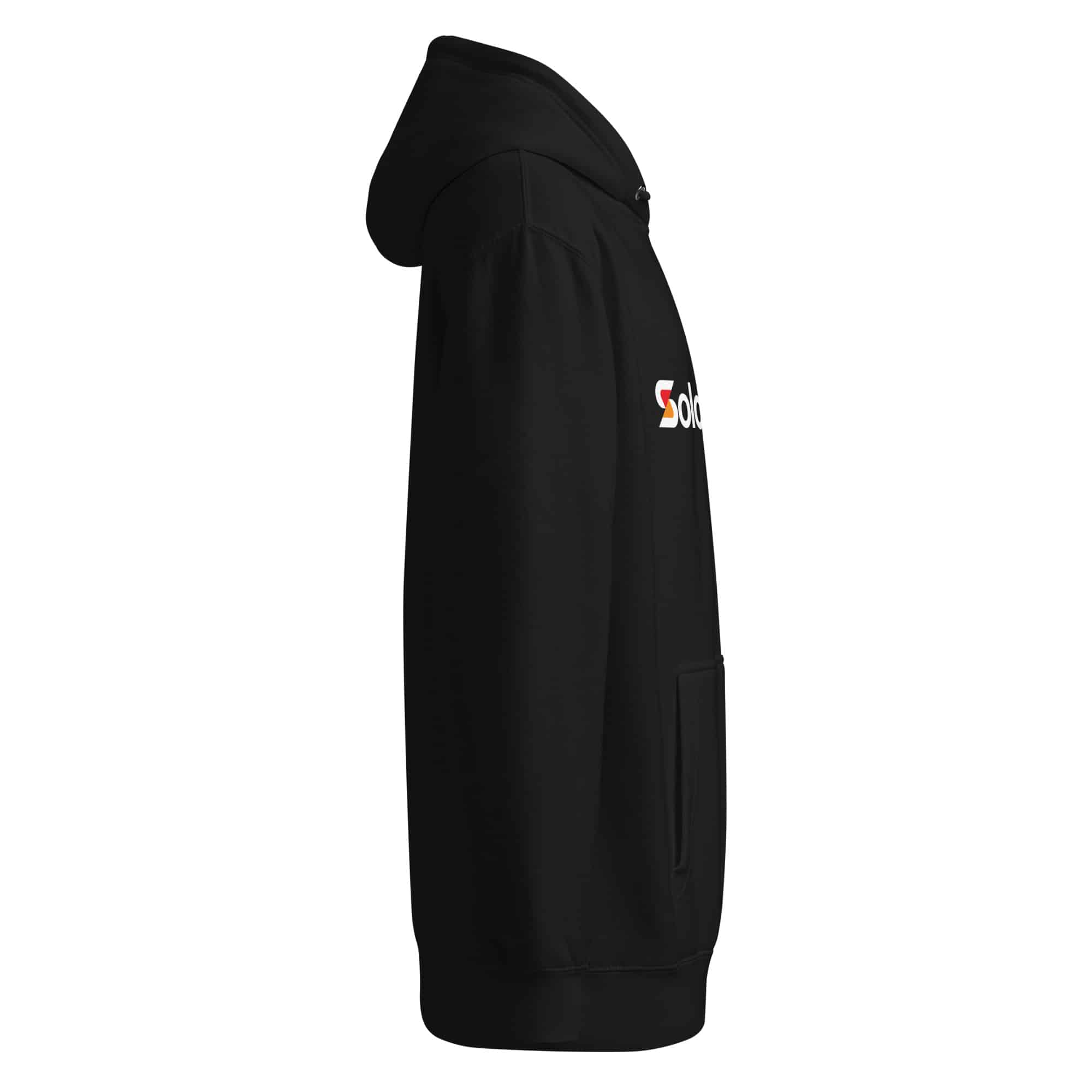 Solo Satoshi Hoodie (American Flag Sleeve) Black Pullover - Image 4