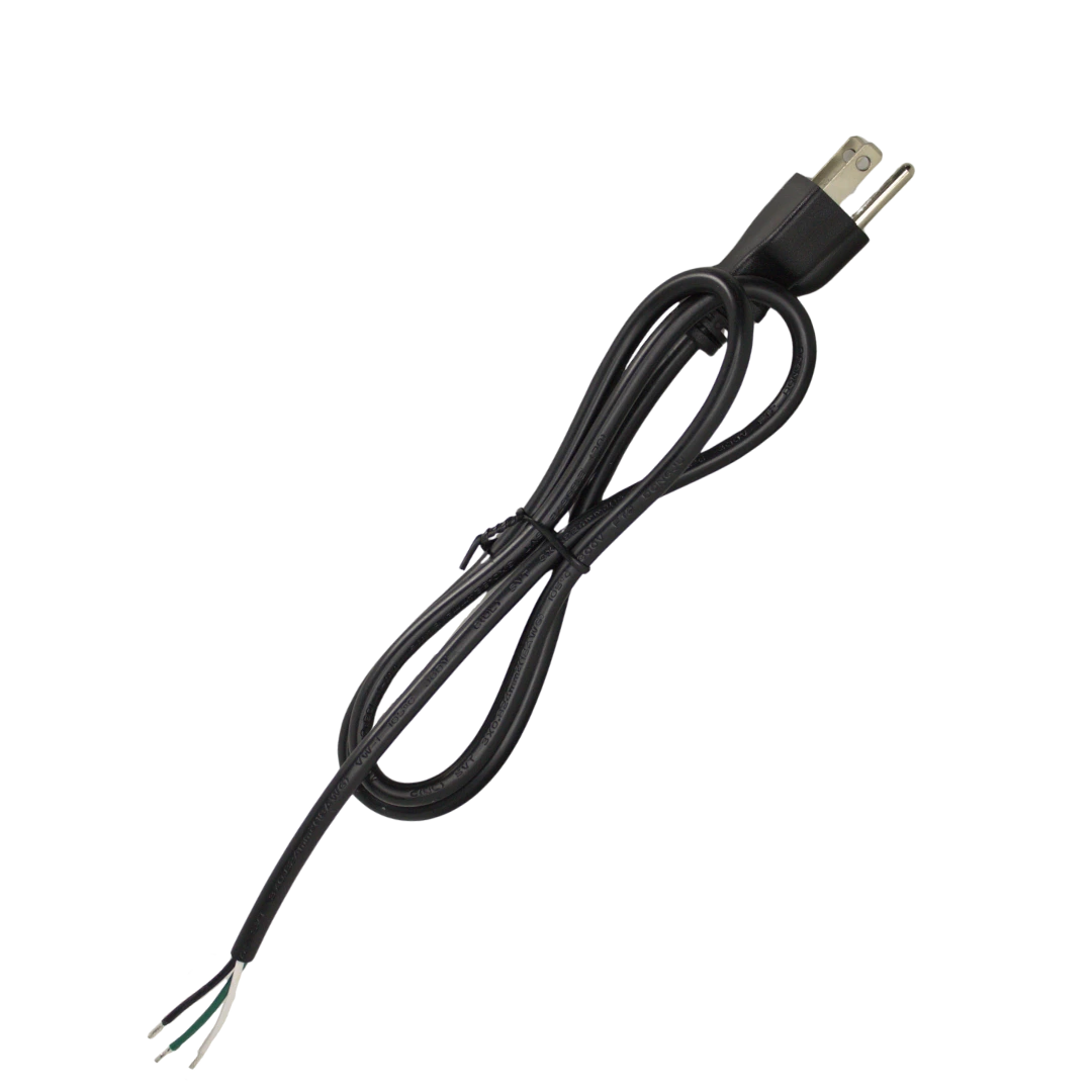 US 3 Prong AC Plug Pigtail 1 Meter 18 AWG